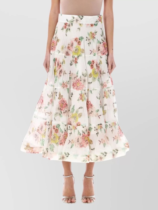 Zimmermann Dresses & Skirts - Zimmermann White Floral Maxi Skirt with Pink and Yellow Blooms